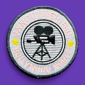 Vancouver BC Hollywood North Embroidered Patch 1980s 2.75" Round Sew On - Picture 1 of 3