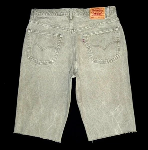 LEVI'S Men's Vintage 550 Relaxed Fit Long Denim Shorts 36"W Bermuda Khaki Jorts - Picture 1 of 5
