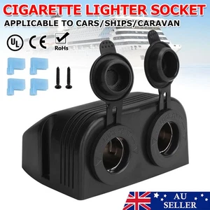 Cigarette Lighter 12V Socket 12 Volt Plug Double Adapter Outlet Power Sockets - Picture 1 of 12