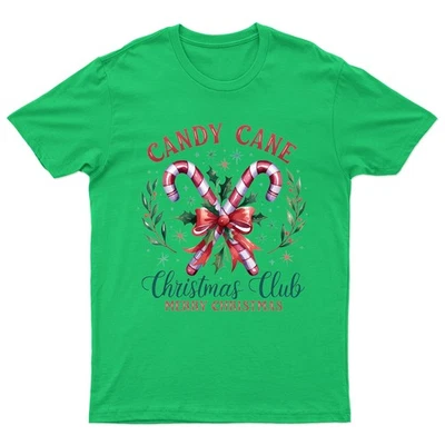 GOFASHIONDIRECT Candy Cane Christmas Club T-Shirt Unisex Gift Retro Funny Womens Vintage Mens