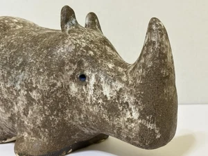 McCarty Keramik NASHORN - GROSS / SCHWER - Muskatnuss mit blauen Augen - MERIGOLD MISSISSIPPI - Bild 1 von 14