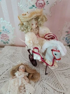 Vintage Victorian All Bisque porcelain Dolls 1984 Kurt Adler Gramercy Park - Picture 1 of 10