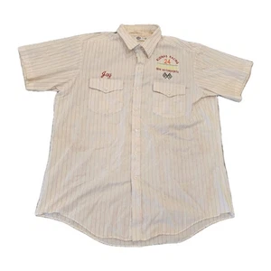 Vintage Budweiser Pit Crew Nascar Modified Racing Button Down Shirt Mens Size XL - Picture 1 of 5