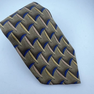 Gravata JZ Richards para Nordstrom verde azul AOP 4" de largura 100% seda - Imagem 1 de 4