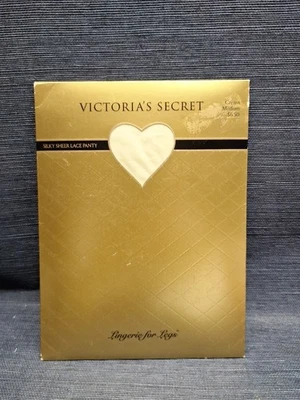 NOS Victoria's Secret Lingerie for Legs Cream Medium Silky SHEER LACE PANTY - Image 1 of 3