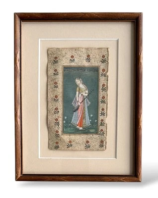 Pintura indo-persa de um músico com cítara - Imagem 1 de 4