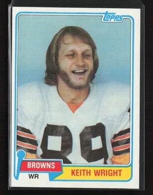 1981 Topps #478 Keith Wright Cleveland Browns Rookie Near Mint or Better - Image 1 of 2