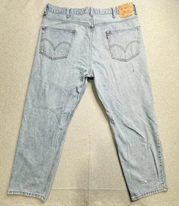 VTG Levis 550 Jeans Mens 42x30 Light Blue Relaxed Fit Tapered Denim Distressed - Picture 1 of 16