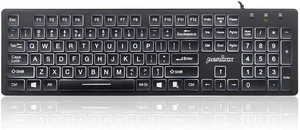 Perixx PERIBOARD-317 Wired Backlit USB Keyboard, Big Print Letter with White Ill - Picture 1 of 4