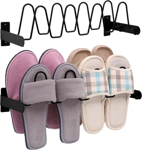 Wall-Mounted Slipper Rack Organisers (2 Pack) - Shoe Storage Holder Rack - Picture 1 of 6
