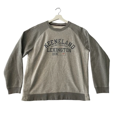 Keeneland sweatshirt size LARGE gray Racing Tradition  Lexington KY horse race Cover