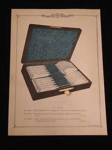Original Rodgers Silver Set Flatware Chromolitho 1880-90's Catalog Page HHW - Picture 1 of 6