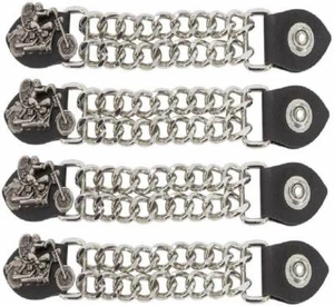 4PC MOTORCYCLE BIKER VEST EXTENDER w/ ANGLE ON A MOTORCYCLE GRAPHIC DESIGN -DD19 - Picture 1 of 1