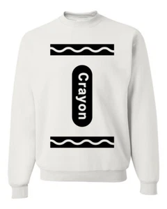 Black Crayon Box Halloween Costume Unisex Crewneck Sweatshirt - Picture 1 of 11