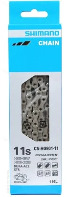Shimano CN-HG901 11-Speed 116L Hollow-Pin Dura-Ace / XTR Bike Chain + Quick-Link - Image 1 of 3