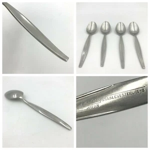 MCM Eldan Japan Stainless Steel 18 8 Lot of 4 Teaspoons Plain Sleek UT - Picture 1 of 7