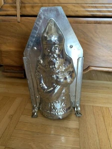 Schöne alte Nikolaus Schokoladenform Nikolaus Weihnachtsmann Backform Metall - Bild 1 von 17