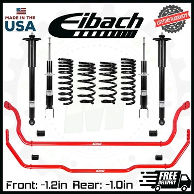 Barras estabilizadoras y amortiguadores delanteros y traseros Eibach con resortes | Para Ford Mustang 79-93 Foto 1 de 2