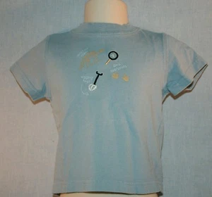 Little Me 18 Month Boys Blue Dinosaur Dig Shortsleeve Shirt - Picture 1 of 4