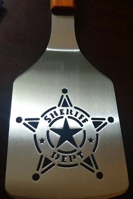 Sheriff Department Stainless Steel Spatula sheriff badge Sportula grilling tool  - Image 1 of 2
