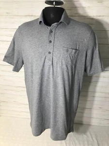 EUC! GREYSON Size LARGE Mens Gray Pocket Polo Golf Shorts Sleeve Shirt Stretch - Picture 1 of 13