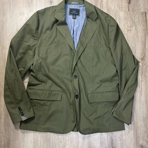 Brooks Brothers 346 Mens Blazer XL Olive Green Cotton Sports Coat Unstructured - Picture 1 of 6