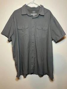 Croft Barrow Quick Dry Short Sleeve Button Shirt Mens Size 2XL Steel Grey Vented - Picture 1 of 5