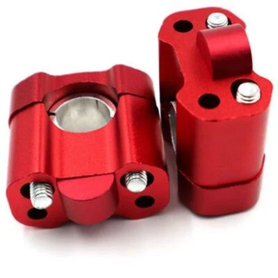 HandleBar Fat Bar Mount Clamps Risers Adaptor 7/8" To 1-1/8" Dirt Pit ATV Set - Image 1 of 2