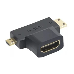 Mini HDMI auf HDMI, Micro&Mini HDMI Stecker auf HDMI Buchse Adapter 1080P@60Hz - Bild 1 von 1