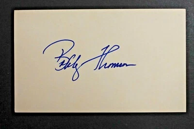 Bobby Thomson (d.2010) Giants Braves Cubs Autographed Signed 3x5 Index Card  - Image 1 of 2