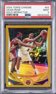 2004 Topps Chrome JALEN ROSE With LEBRON JAMES Gold Refractor  #46/99 PSA 9 MINT - Image 1 of 4