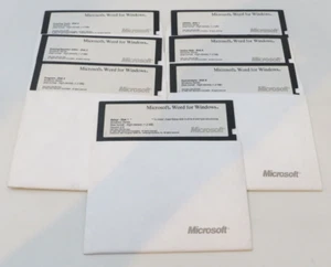 5.25" Floppy Disk MICROSOFT WORD FOR WINDOWS Version 2.0 1991 Computer VTG - Picture 1 of 8