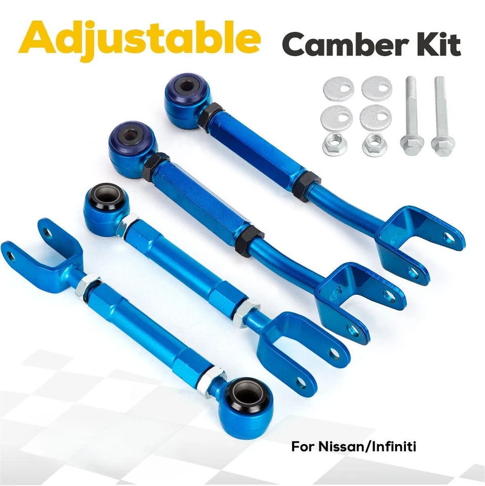 Adjustable Rear Camber Control Arm Toe Traction Kit for Nissan 370Z Infiniti G37 - Image 1 of 4