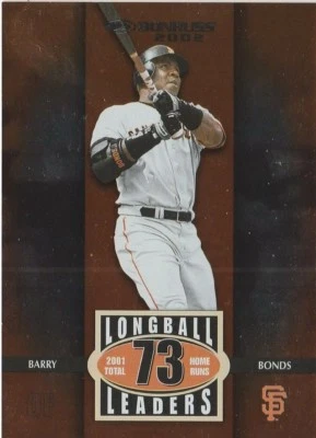 2002 Donruss Longball Leaders #1 Barry Bonds #'d 803 / 1000 San Francisco Giants - Image 1 of 2