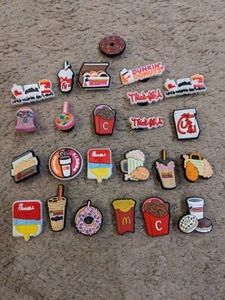 Lot Of 24 Food Misc Shoe Charm Crocs Chick-fil-A Dunkin Donuts McDonalds Candy - Picture 1 of 7