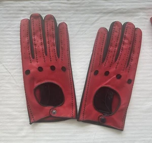 Scuderia Ferrari Men's Black & Red Leather Driving Gloves sz XL - Picture 1 of 5