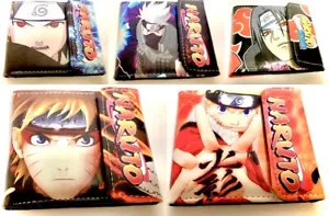Naruto Themed Billfold Bifold With Button Flap Wallets - Picture 1 of 4