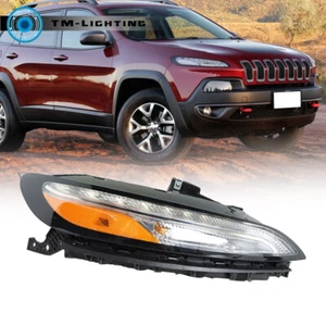 For 2014-2018 Jeep Cherokee Halogen Headlight w/ LED DRL/Ballast Lamp Right Side - Picture 1 of 10