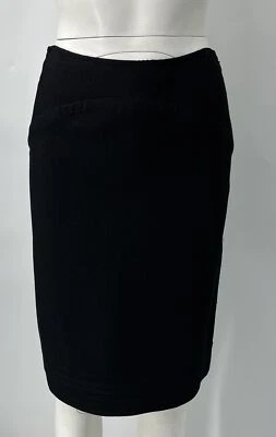 Alaia Black Textured Side-Zip Kick-Pleat A-Line Skirt sz M - Image 1 of 4