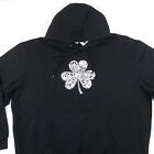 La Pop Art Black 4Xl Four Leaf Clover Lucky Irish St Patricks Hoodie Sweater New