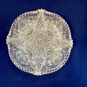 Empire Cut Glass Co. Princeton Pattern 6” Low Bowl ABP American Cut Glass - Picture 1 of 11