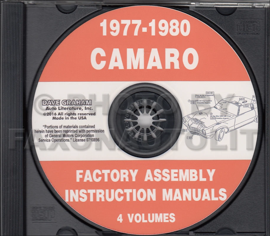 Manual de montaje Camaro CD 1980 1979 1978 1977 Chevy Factory Z28 LT Rally Foto 1 de 1