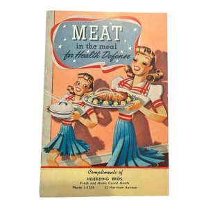 De colección Original 1942 Heierding Bros Carne en la comida para defensa de la salud Segunda Guerra Mundial Era - Imagen 1 de 4