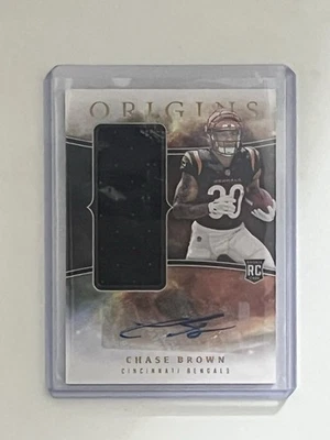 Chase Brown 2023 Origins Jumbo Rookie Patch Auto RPA Jersey Bengals RC #RJJA-CB - Image 1 of 2