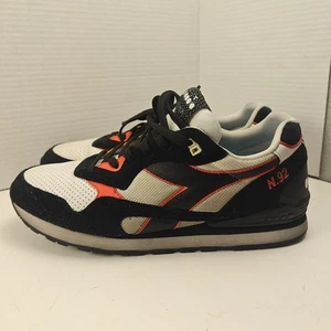 Diadora N 92 Advance Black Red Men's Low Top Suede Retro Shoes Sneakers SZ 10 - Picture 1 of 15