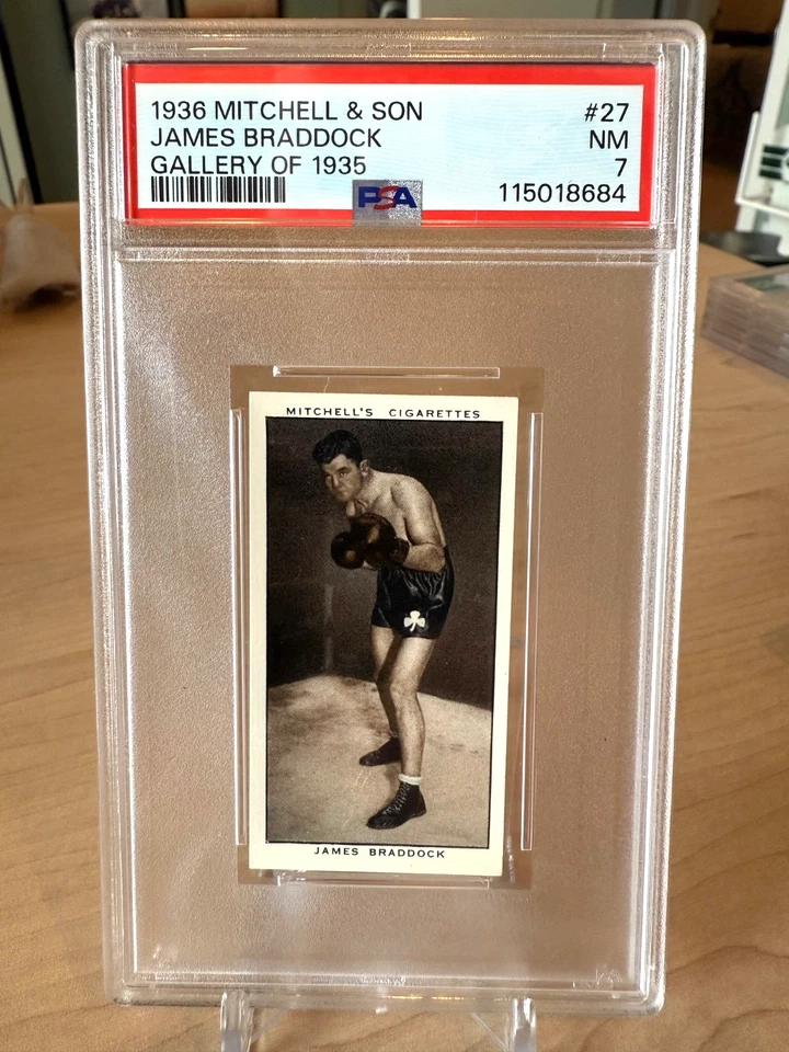 1936 Mitchell & Son James Braddock Gallery Of 1935 #27 PSA 7 NM Boxing Card - Image 1 of 2