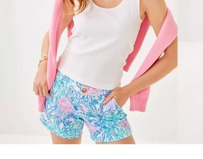 NUEVO Pantalones Cortos Lilly Pulitzer Callahan 5” Punto-Multi Via Del Mar-Talla 10-Nuevo con Etiquetas En Paquete Foto 1 de 4