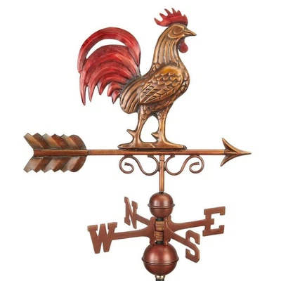 Weathervane Bantam Red Rooster - 22-Gauge Pure Copper Hand - Multi-Color Patina - Image 1 of 4