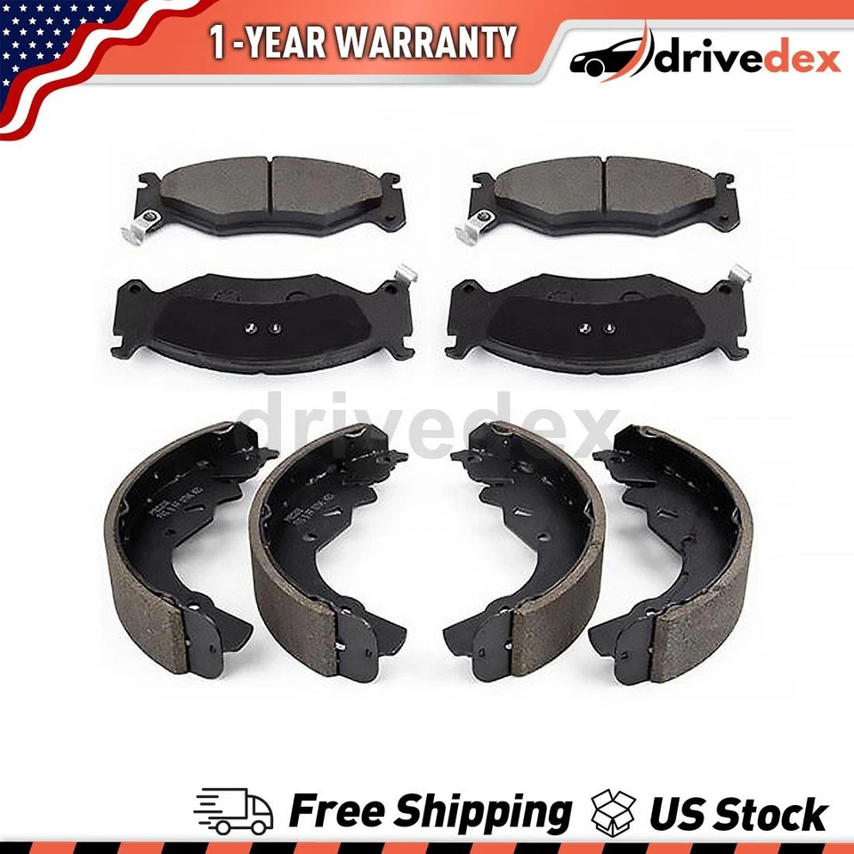 Front Rear Semi-Metallic Brake Pads & Shoes Fits 1991 1992 1993 Dodge Daytona_DV - Image 1 of 4