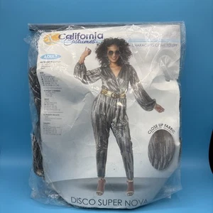 Super Nova Disco Jumpsuit - Gold Accessories - Costume - Adult - 5 Sizes - Picture 1 of 2